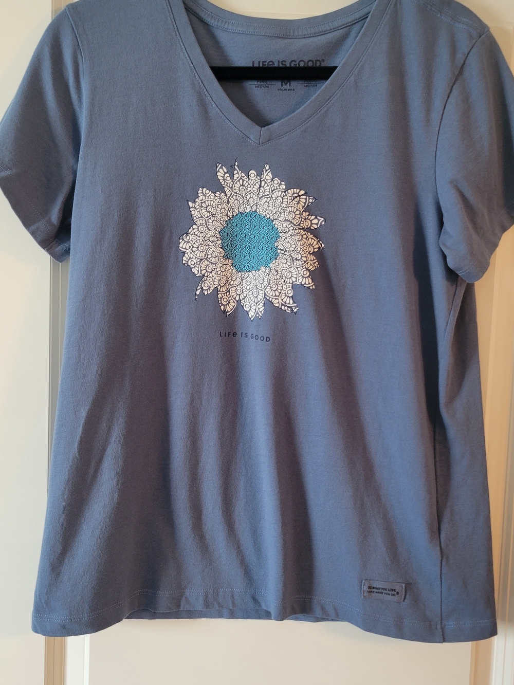 Life is Good V‑Neck Sunflower Graphic Tee